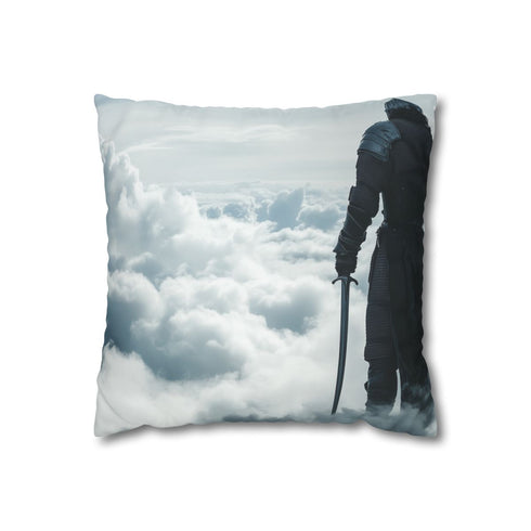 Knight Walking on Clouds with Sword — Double-Sided Cushion Cover — Front Double-Sided Cushion View