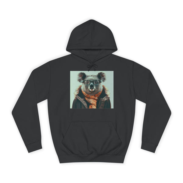 Hipster Koala Bear Wearing Glasses — Heavyweight Graphic Hoodie — Front Heavyweight Fleece Hoodie View
