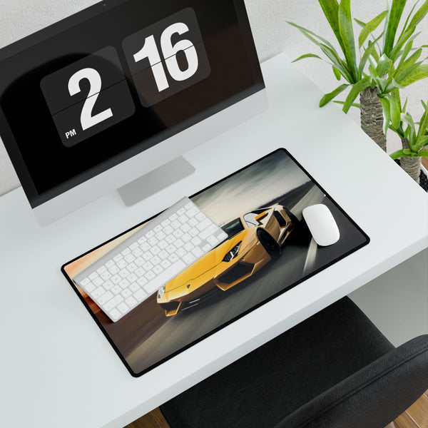 Lamborghini Driving High Speed — XXL Gaming Desk Mat — Gaming & Workspace Desk Setup View