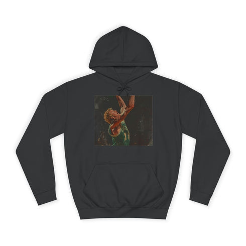Larry Bird Graphic Unisex College Hoodie - Jet Black Front