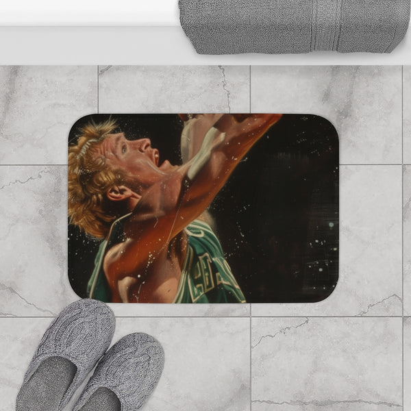 Larry Bird — 61×43 Memory Foam Bath Mat — Modern Bathroom Floor Lifestyle View