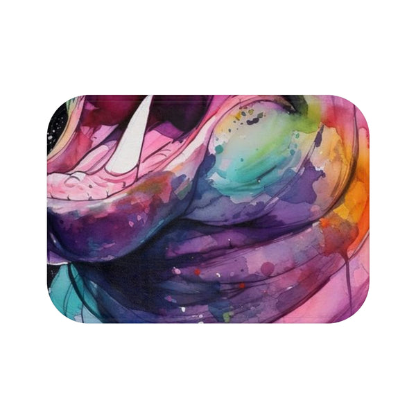 Laughing Hippo — Non-Slip Bath Mat — Top-Down Velvet Microfibre Artwork View