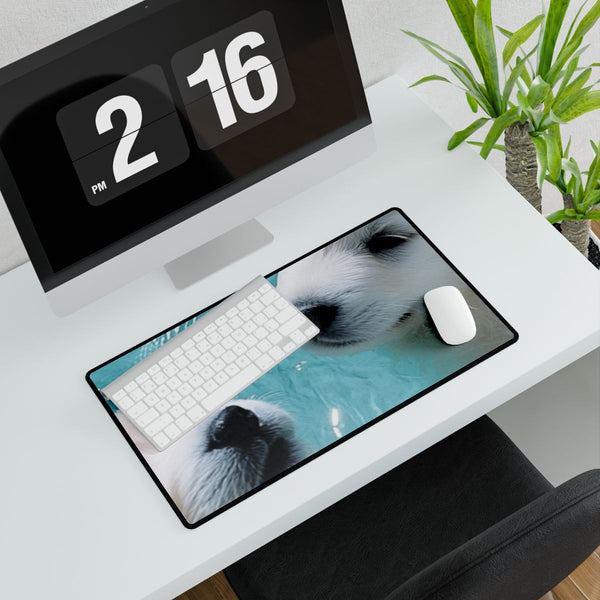 Laura Hk9626785 02856 Flowing Light Blue Water Shimmering with — XXL Gaming Desk Mat — Gaming & Workspace Desk Setup View