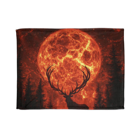 Lava Antlers of Cosmic Deer Plush Fleece Throw Blanket