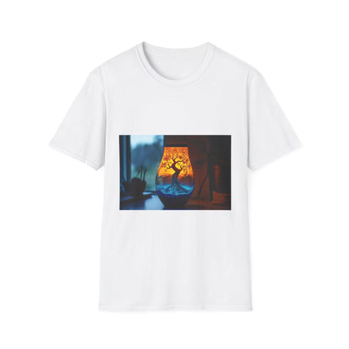 Lava Lamp Shaped Like Tree — Graphic Cotton T-Shirt — Front Graphic Print View