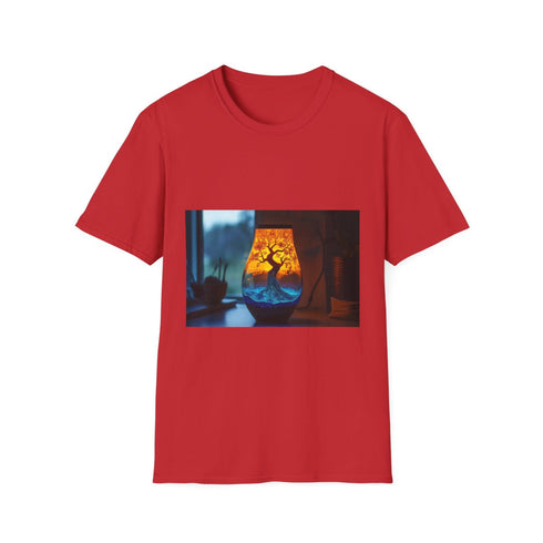 Lava Lamp Shaped Like Tree — Graphic Cotton T-Shirt — 100% Ring-Spun Cotton Fabric & Print Detail