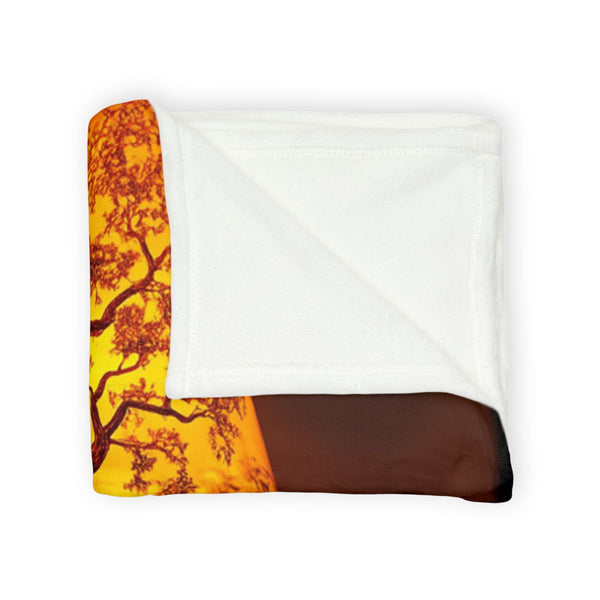 Lava Lamp Shaped Like Tree of Life Plush Fleece Throw Blanket