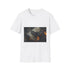 Lava Moth Resting on Burning Scroll — Graphic Cotton T-Shirt — Front Graphic Print View