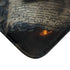 Lava Moth Resting on Burning Scroll — Memory Foam Bath Mat — Microfibre Texture Close-Up View