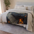 Lava Moth Resting on Burning Scroll Plush Fleece Throw Blanket