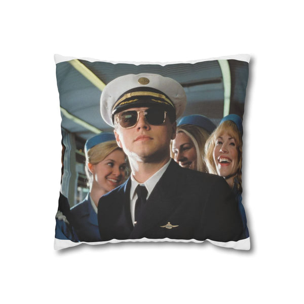 Leonardo Dicaprio Catch Me If You Can Pilot (Edition II) — 40×40 Cushion Cover — Front 40×40 cm Square Cushion View