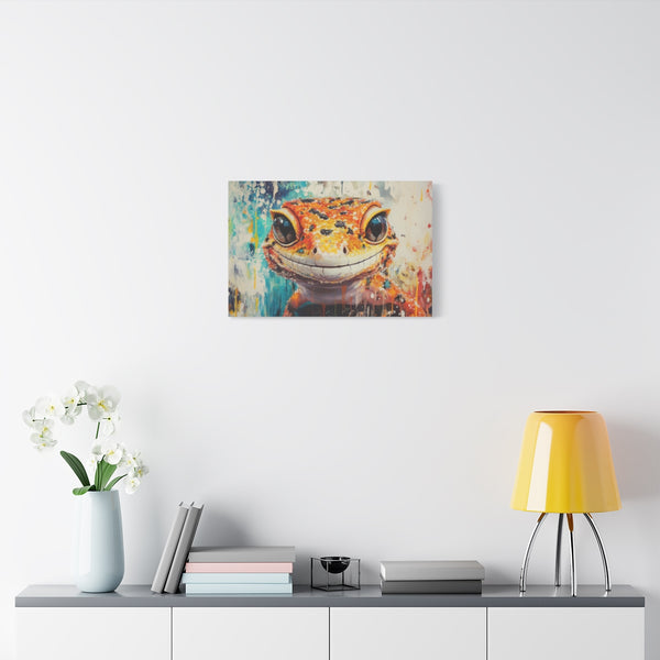 Leopard Gecko Gecko Cute Painting — Stretched Canvas Wall Art — Living Room Wall Lifestyle View
