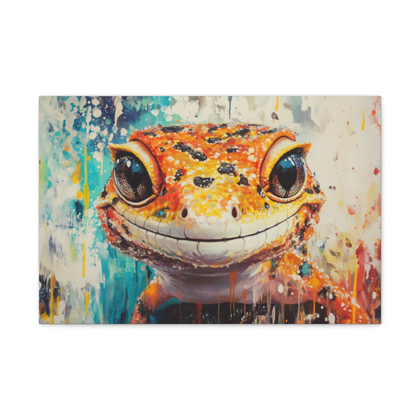 Leopard Gecko Gecko Cute Painting — 24×16 Canvas Wall Art — Front Gallery-Wrapped Canvas View
