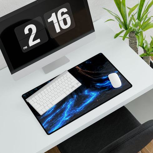 Levitating Tree with Glowing Roots — XXL Gaming Desk Mat — Gaming & Workspace Desk Setup View