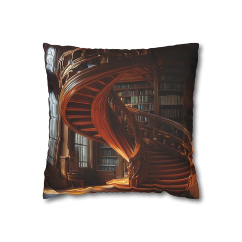 Library with Infinite Spiral Staircase (Edition III) — Double-Sided Cushion Cover — Front Double-Sided Cushion View
