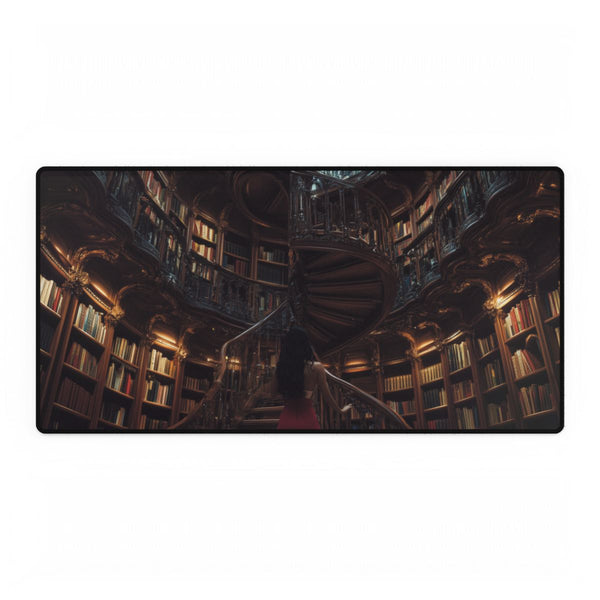 Library with Infinite Spiral Staircase (Edition IV) — XXL Gaming Desk Mat — Full Top-Down Artwork View