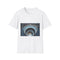 Library with Infinite Spiral Staircase Graphic Unisex Softstyle T-Shirt - Front View