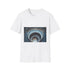 Library with Infinite Spiral Staircase Graphic Unisex Softstyle T-Shirt - Front View