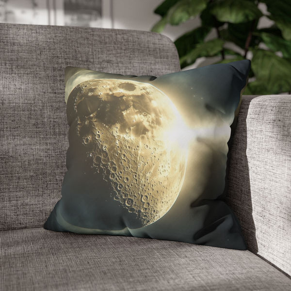 Light Beam Piercing the Moon (Edition II) — Double-Sided Cushion Cover — Sofa & Armchair Living Room Lifestyle View