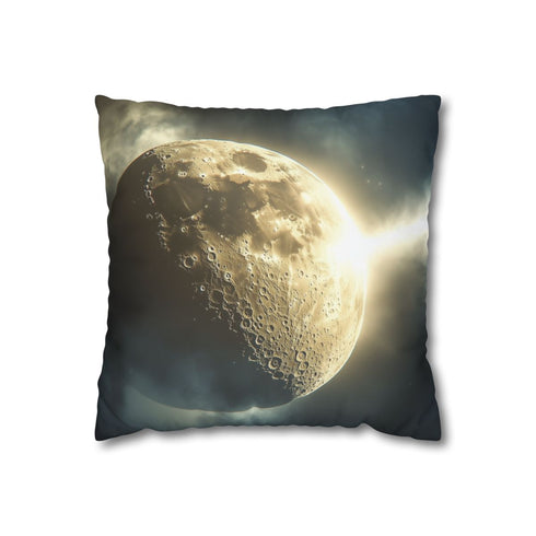 Light Beam Piercing the Moon (Edition II) — 40×40 Cushion Cover — Front 40×40 cm Square Cushion View