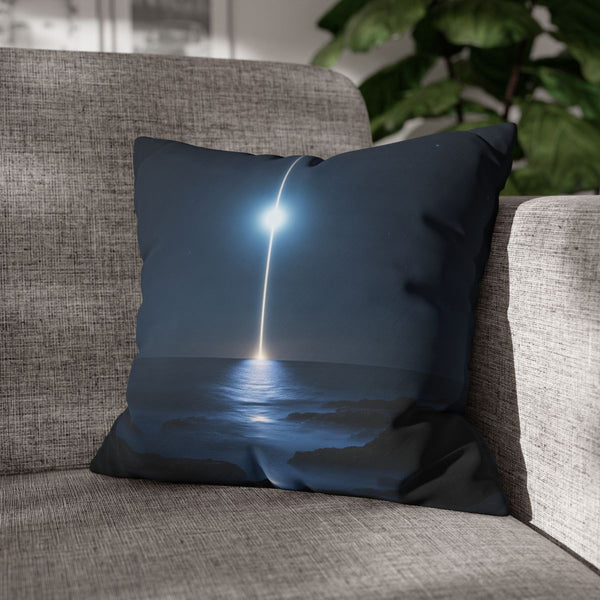 Light Beam Piercing the Moon (Edition III) — Double-Sided Cushion Cover — Sofa & Armchair Living Room Lifestyle View