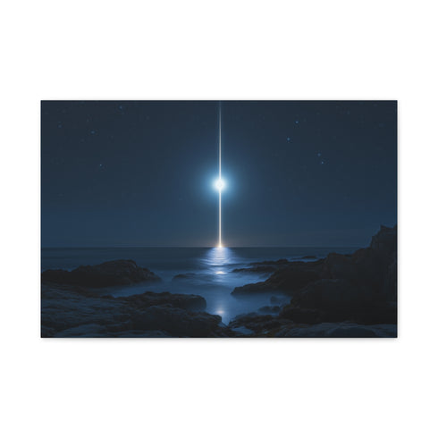 Light Beam Piercing the Moon (Edition III) — 24×16 Canvas Wall Art — Front Gallery-Wrapped Canvas View