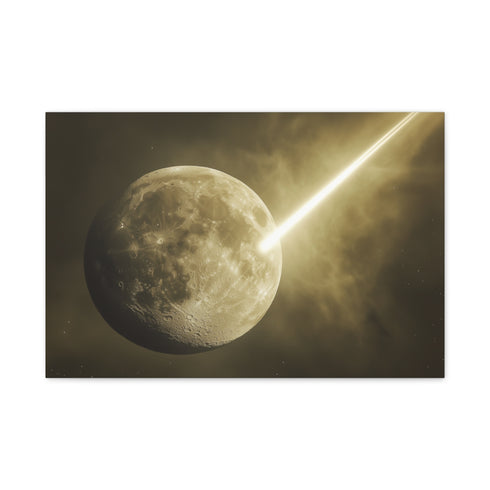 Light Beam Piercing the Moon (Edition IV) — 24×16 Canvas Wall Art — Front Gallery-Wrapped Canvas View
