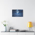 Light Beam Piercing the Moon — Stretched Canvas Wall Art — Living Room Wall Lifestyle View