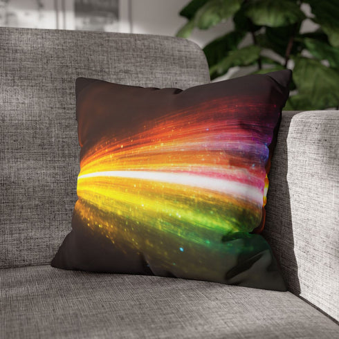 Light Spectrum Splitting from Rose — Faux Suede Cushion Cover — Sofa & Living Room Lifestyle View