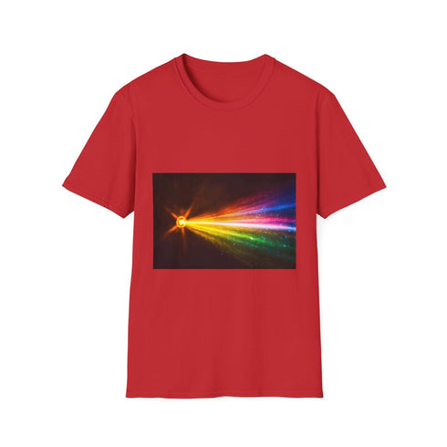 Light Spectrum Splitting from Rose — Graphic Cotton T-Shirt — 100% Ring-Spun Cotton Fabric & Print Detail