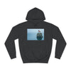 Lighthouse on Floating Rock Graphic Unisex College Hoodie - Jet Black Front