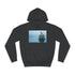 Lighthouse on Floating Rock Graphic Unisex College Hoodie - Jet Black Front