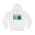 Lighthouse on Floating Rock Graphic Unisex College Hoodie - Arctic White Front