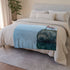 Lighthouse on Floating Rock — 50×60 Plush Throw Blanket — Draped Over Sofa & Bed Lifestyle View