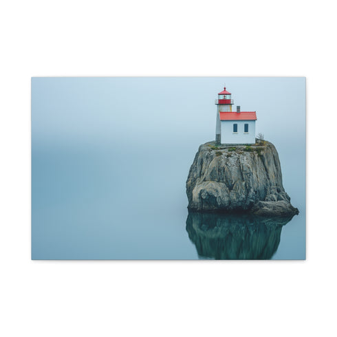 Lighthouse on Floating Rock — 24×16 Canvas Wall Art — Front Gallery-Wrapped Canvas View