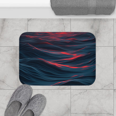 Limbo Hl the Image Is an Abstract Digital Illustration — 61×43 Memory Foam Bath Mat — Modern Bathroom Floor Lifestyle View