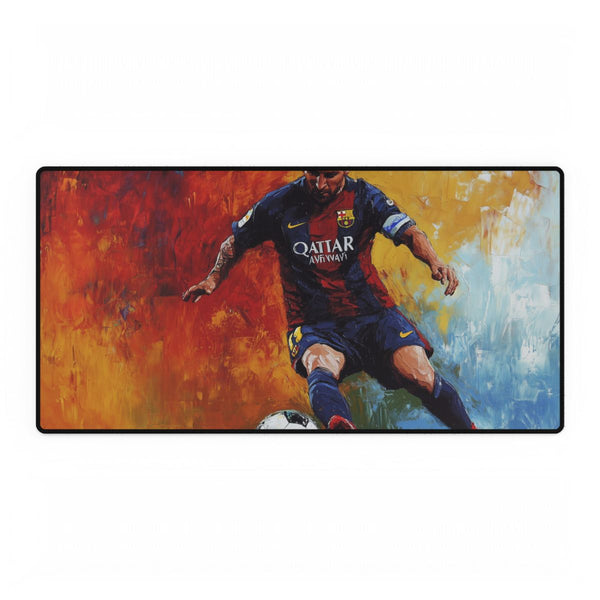 Lionel Messi Barcelona Dribbling Painting (Edition II) — XXL Gaming Desk Mat — Full Top-Down Artwork View