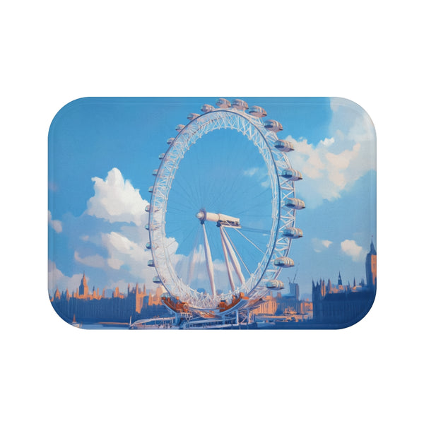 London Eye London Painting — Memory Foam Bath Mat — Top-Down Memory Foam Bath Mat View