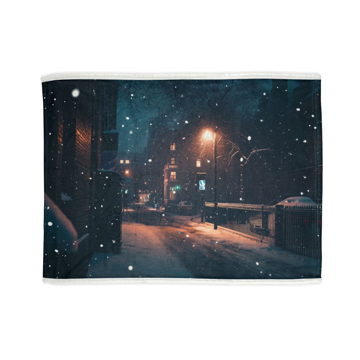 London Snow Night Bed Cover: Dreamy Winter Wonderland