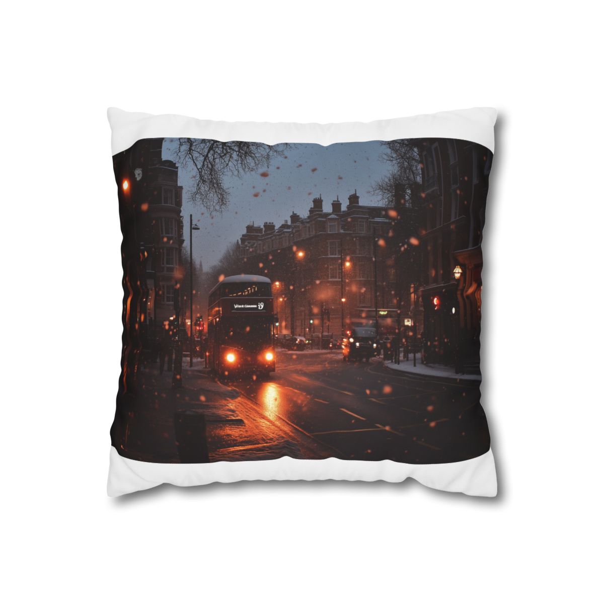 London Snow Night Pillowcase: Dreamy Wonderland