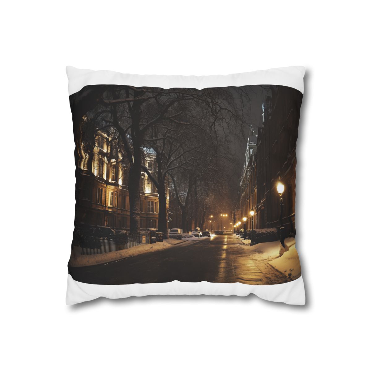 London Snow Night Pillowcase: Dreamy.cityscape