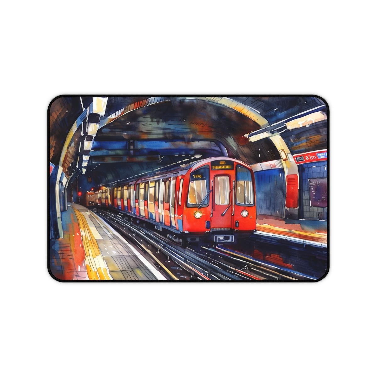 London Underground Watercolor Desk Mat