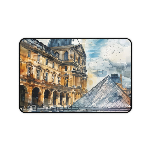 Louvre Paris Watercolor Desk Mat