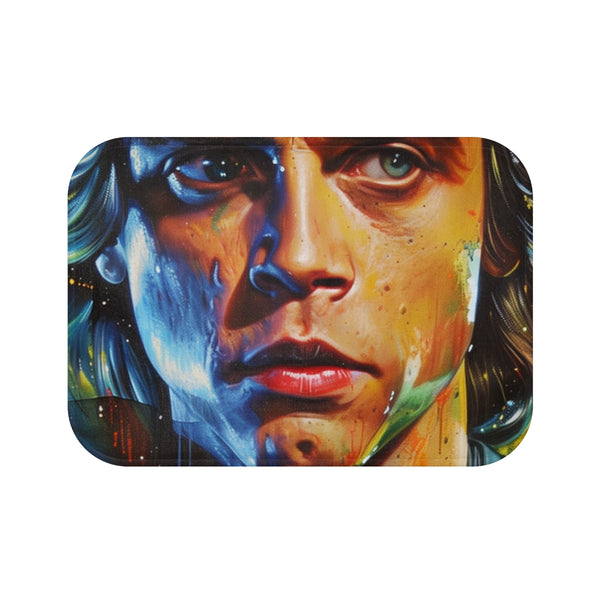 Luke Skywalker Painting (Edition II) — Memory Foam Bath Mat — Top-Down Memory Foam Bath Mat View