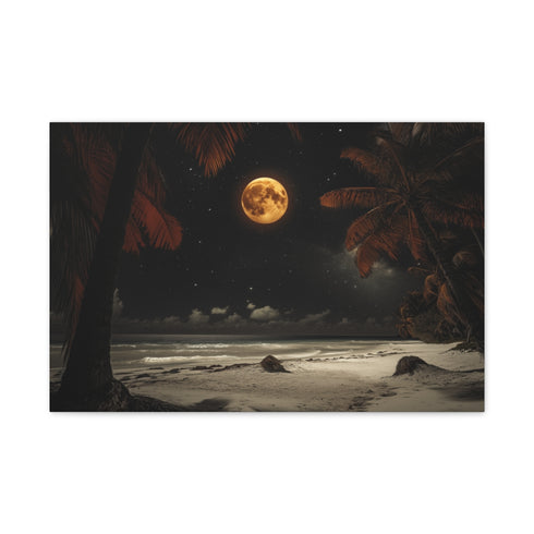 Lunar Eclipse Seen from Alien Beach (Edition IV) — 24×16 Canvas Wall Art — Front Gallery-Wrapped Canvas View