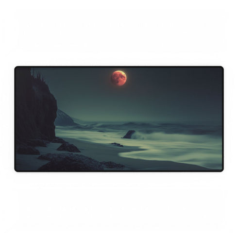 Lunar Eclipse Seen from Alien Beach — XXL Gaming Desk Mat — Full Top-Down Artwork View