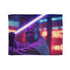 Mace Windu Wielding Purple Lightsaber — Plush Fleece Throw Blanket — Full Spread Plush Fleece Artwork View