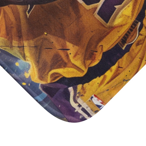 Magic Johnson Painting — 61×43 Memory Foam Bath Mat — Cushioned Memory Foam & Microfibre Close-Up