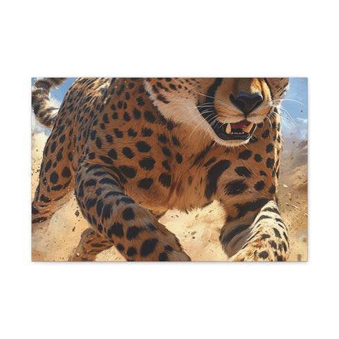 Majestic African Cheetah on Savanna — 24×16 Canvas Wall Art — Front Gallery-Wrapped Canvas View