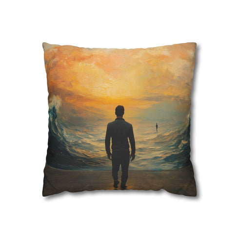 Man Walking Into Painting — Double-Sided Cushion Cover — Front Double-Sided Cushion View